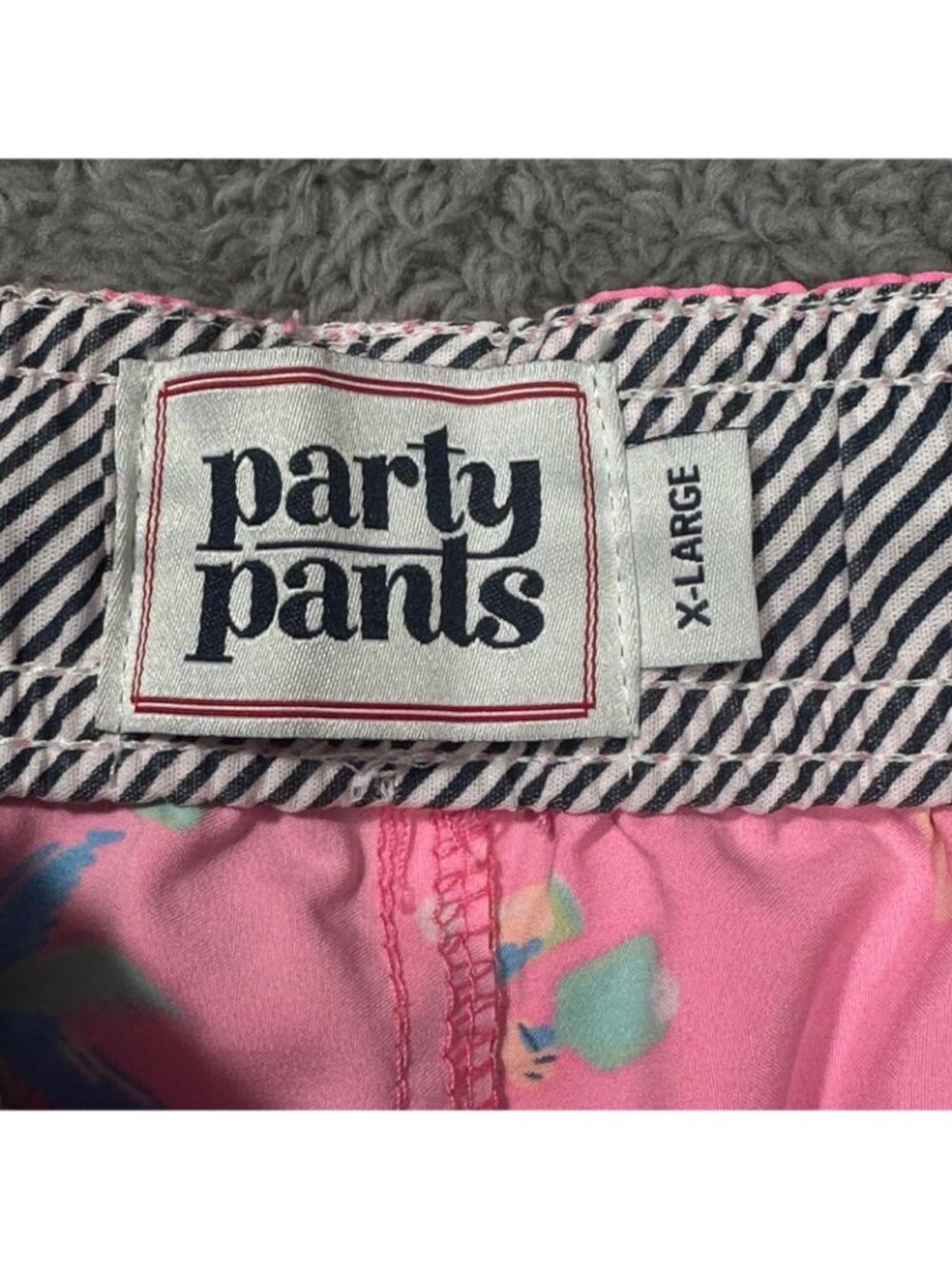 Party Pants Swim Trunks Mens XL Pink Dinking Problems Pickleball Novelty Shorts - Picture 6 of 7
